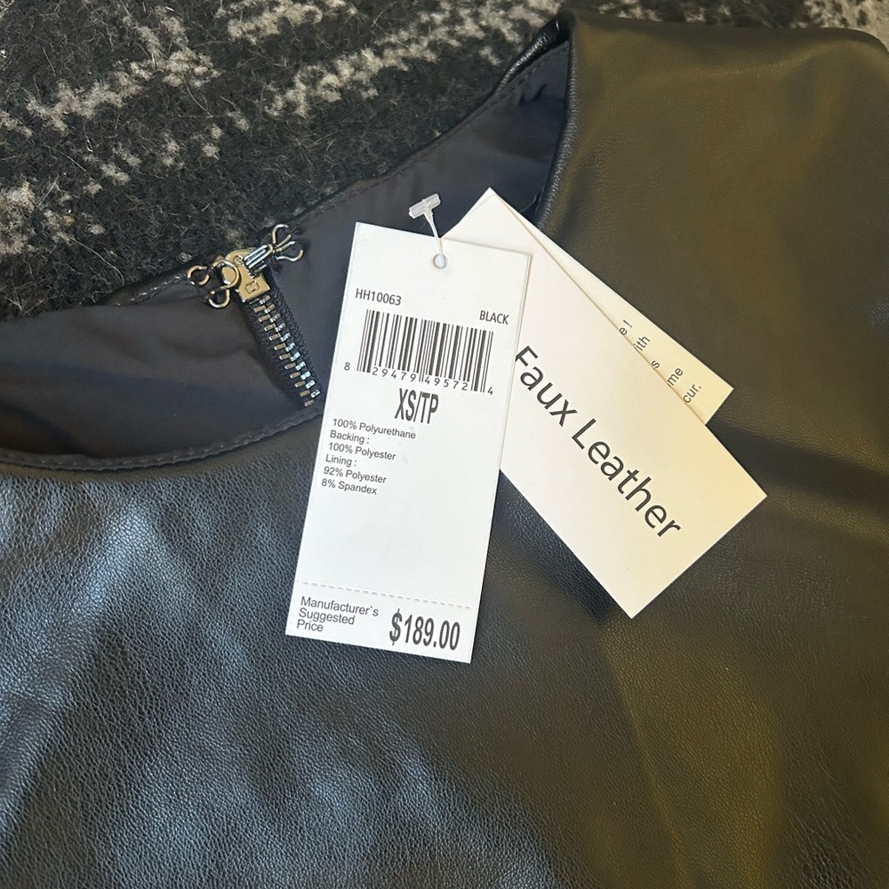 NWT HOUSE OF HARLOW 1960 Faux Leather Sleeveless Midi Dress - Picture 6 of 9